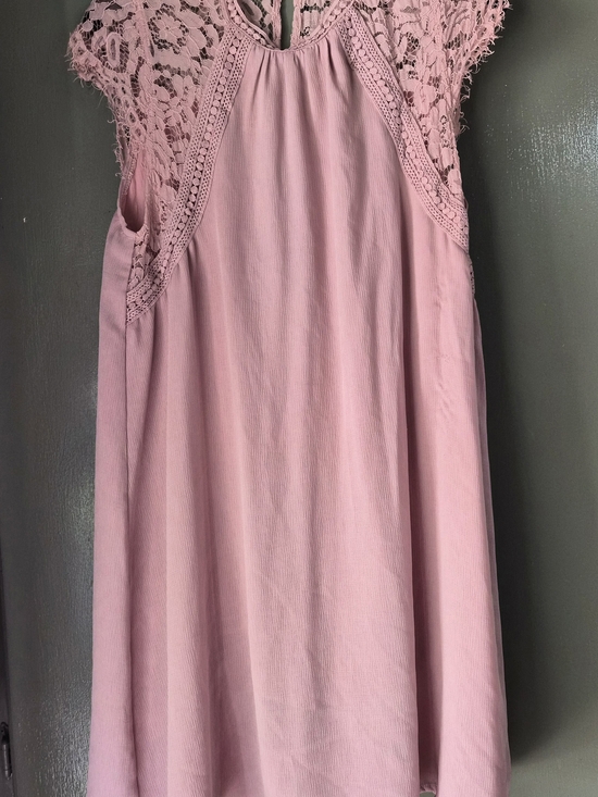eesome Dresses & Skirts - eesome Pink Lace Yoke Mini Dress